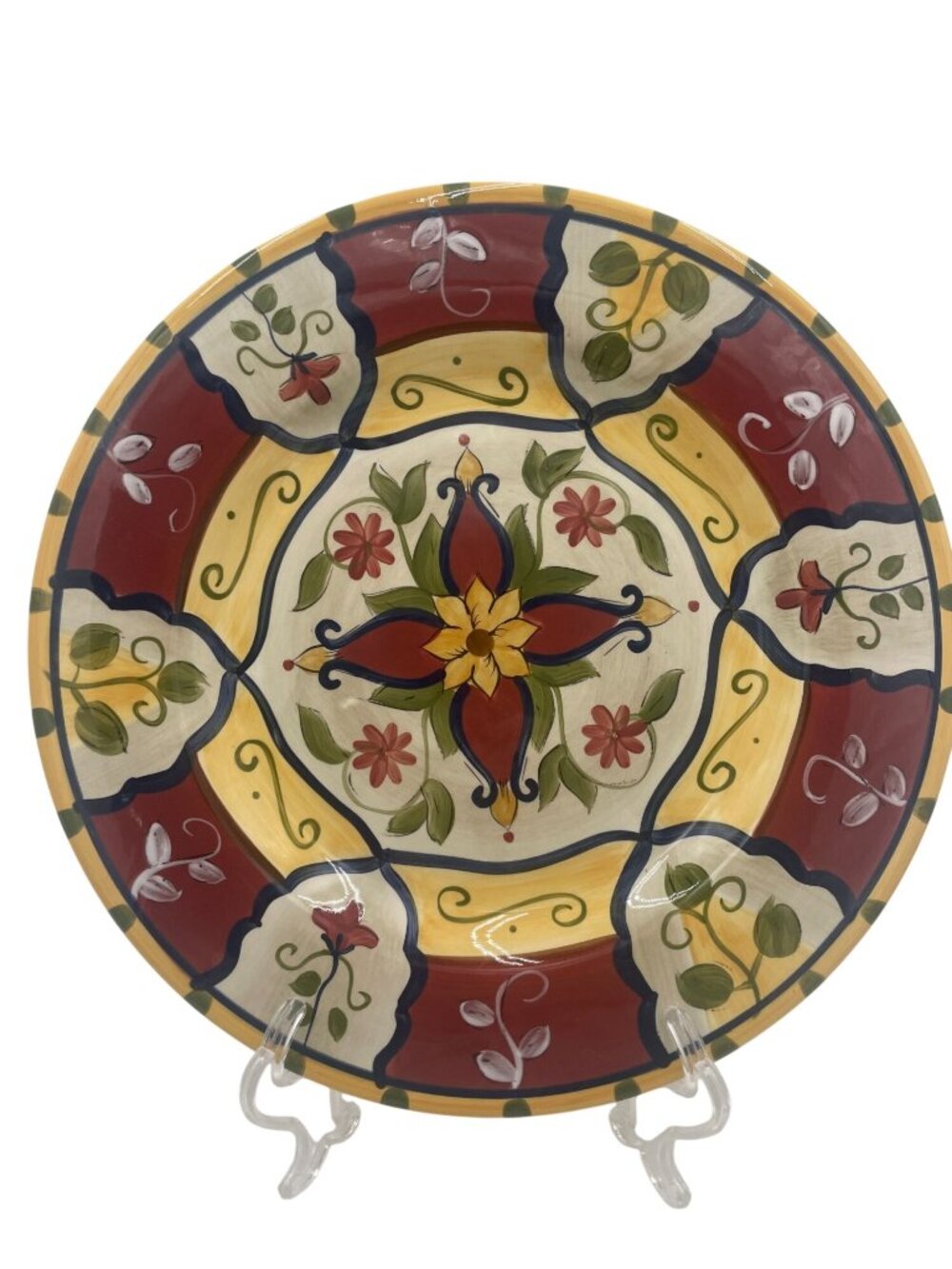 Handpainted Pier 1 Vallarta 13" Decorative Plate Microwave & Dishwasher Safe